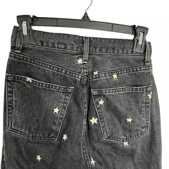 Reformation Cynthia High Relaxed Jean - Black Daisy Size 24 - Picture 7 of 10